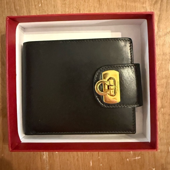 Salvatore Ferragamo Black Wallet with box